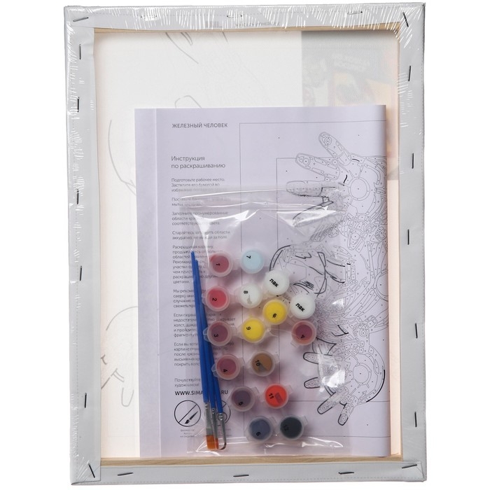 Картина по номерам на подрамнике  Картина по номерам на подрамнике "Железный человек" 30х40 см, Мстители