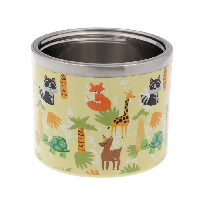 Ланч-бокс Ланч-бокс "В мире зверей", 630 мл, сохраняет тепло 3 ч, 11 х 15 см, оливковый