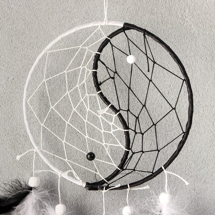 Ловец снов Ловец снов "Инь-янь" чёрно-белые пёрышки 44х15 см