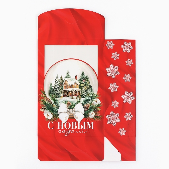 Коробка подарочная новогодняя складная «Снежный шар», 15 х 7 х 22 см, Новый год Коробка подарочная новогодняя складная «Снежный шар», 15 х 7 х 22 см, Новый год