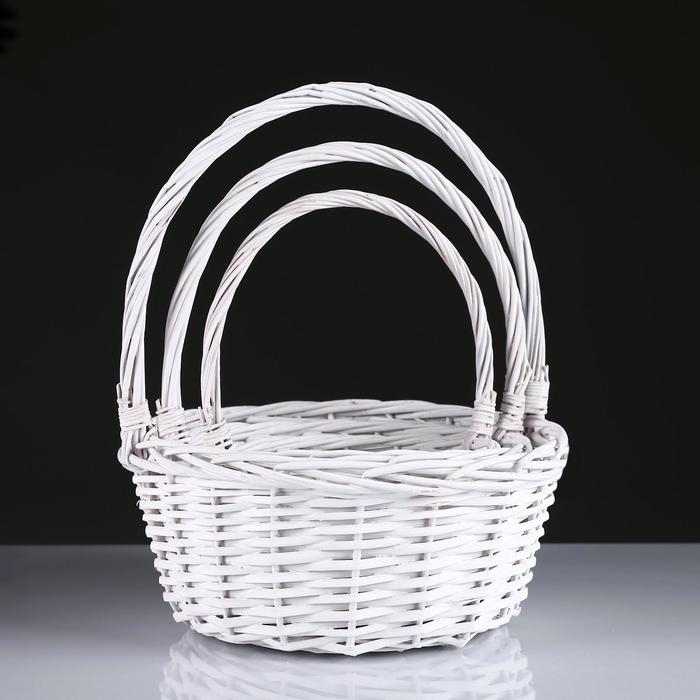 Набор корзин, 3 шт, 30×14/40 см,  26×12/34 см, 20×10/31 см, ива Набор корзин, 3 шт, 30×14/40 см,  26×12/34 см, 20×10/31 см, ива