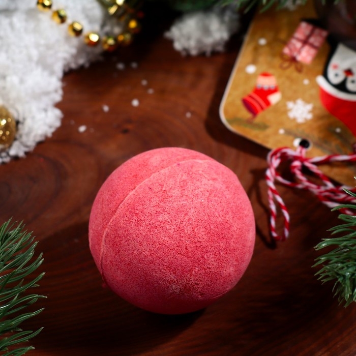 Новый год. Новогодняя бомбочка для ванны «Пингвин», красный, 120 г