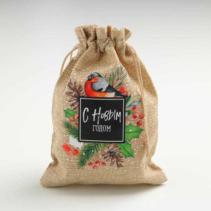 Мешок с термонаклейкой «Снегирь», 13 х 18 см +/- 1.5 см, Новый год Мешок с термонаклейкой «Снегирь», 13 х 18 см +/- 1.5 см, Новый год