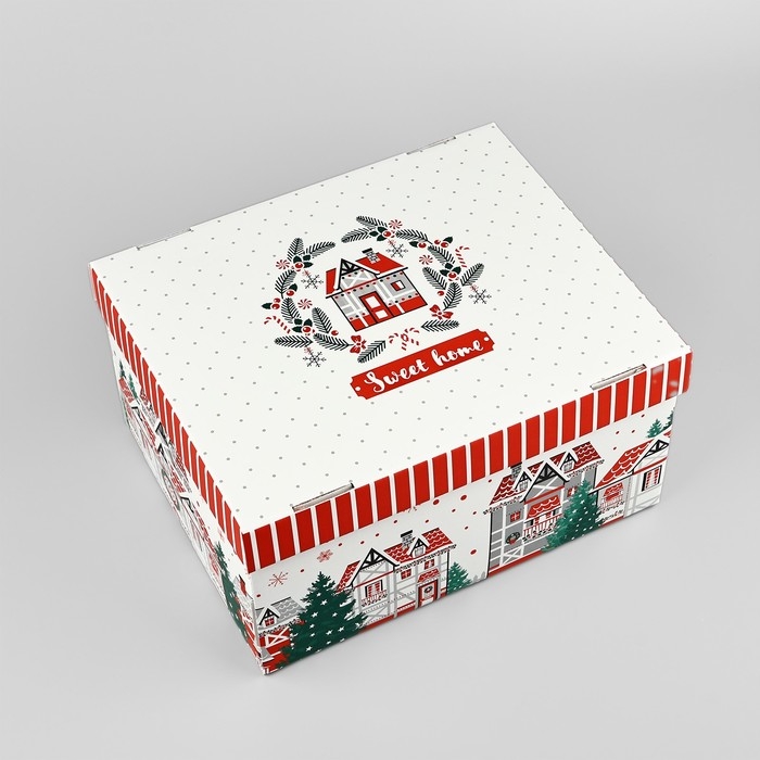 Коробка подарочная новогодняя складная «Sweet home», 31.2 х 25.6 х 16.1 см, Новый год Коробка подарочная новогодняя складная «Sweet home», 31.2 х 25.6 х 16.1 см, Новый год