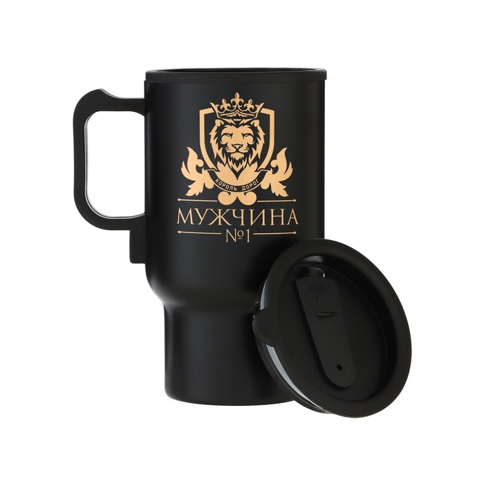Термокружка, 450 мл, Автомобильная Термокружка, 450 мл, Автомобильная "Король дорог", сохраняет тепло 4 ч, 12 х 17 см