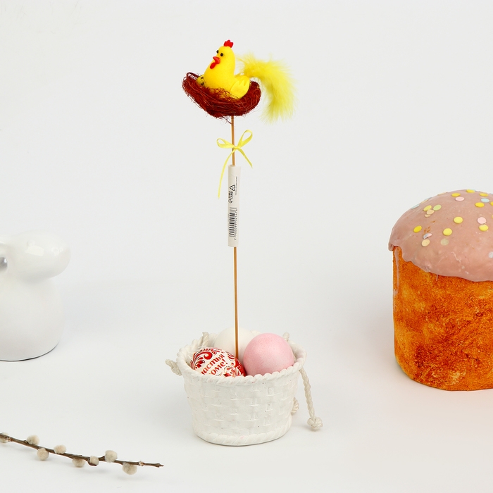 Пасхальный декор на палочке «Петушок», 7 × 13 × 31 см, в гнёздышке Пасхальный декор на палочке «Петушок», 7 × 13 × 31 см, в гнёздышке