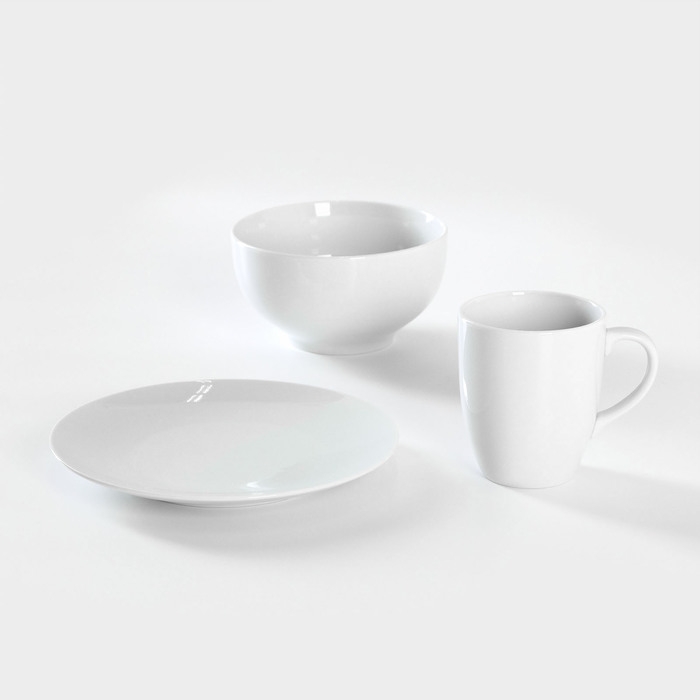 Набор фарфоровый для завтрака «Бельё», 3 предмета Набор фарфоровый для завтрака «Бельё», 3 предмета