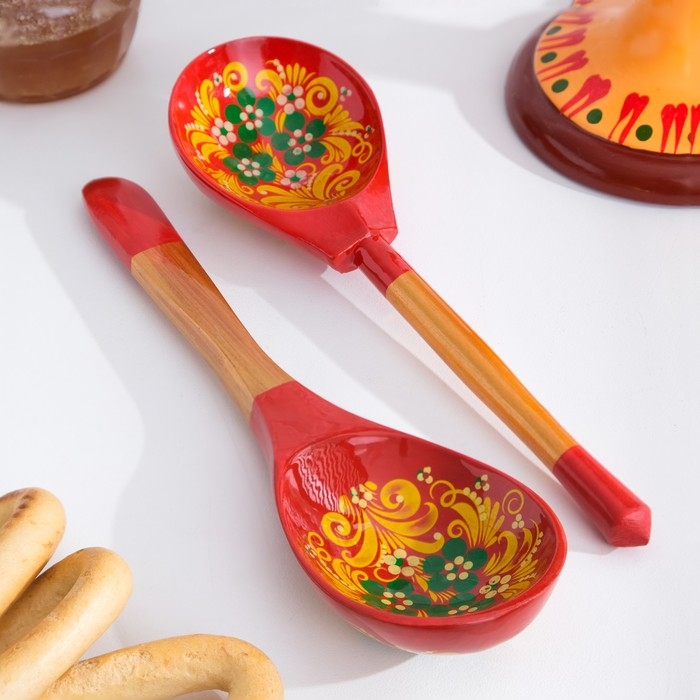 Ложка «Краснушка», салатная, 6×21, хохлома Ложка «Краснушка», салатная, 6×21, хохлома