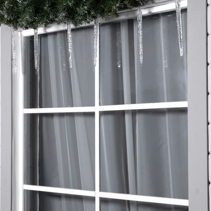 Гирлянда «Сосульки» 2.1 × 0.3 м, IP65, прозрачная нить, 216 LED, свечение белое с эффектом стекания, 24 В