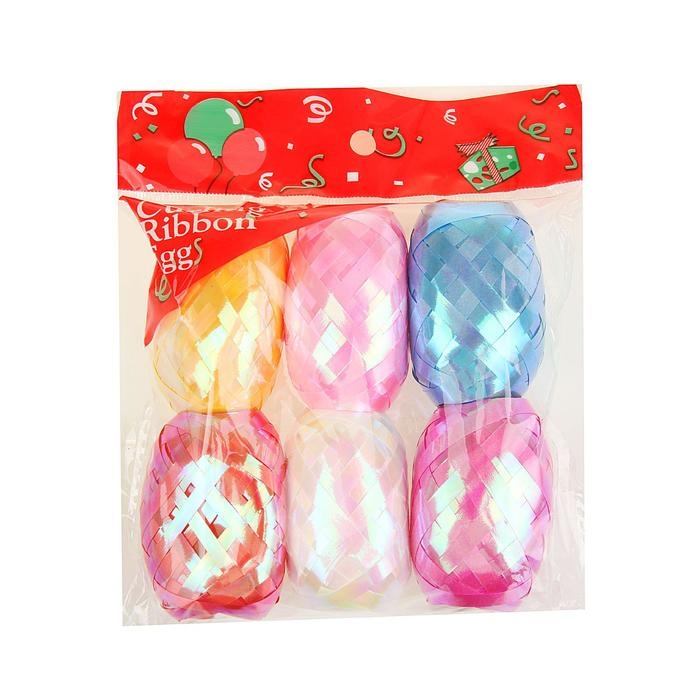 Лента упаковочная перламутровая, ассорти, набор 6 шт., 0,5 см х 10 м Лента упаковочная перламутровая, ассорти, набор 6 шт., 0,5 см х 10 м