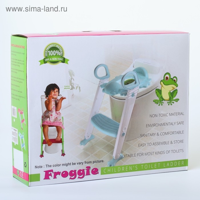 Детское сиденье на унитаз со ступенькой «Помощник малыша», с ручками, цветное Детское сиденье на унитаз со ступенькой «Помощник малыша», с ручками, цветное