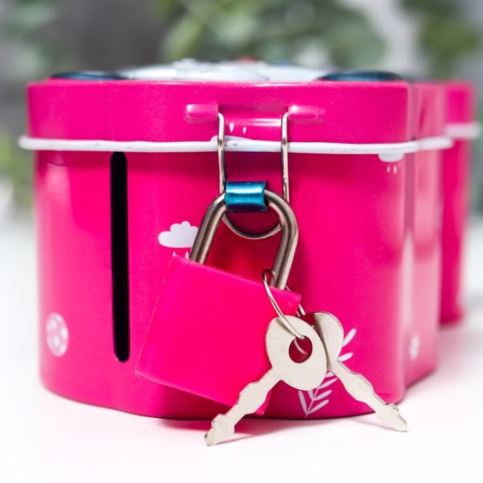 Копилка металл Копилка металл "Маленькая панда" с замком и ключами МИКС 10х5х8,5 см