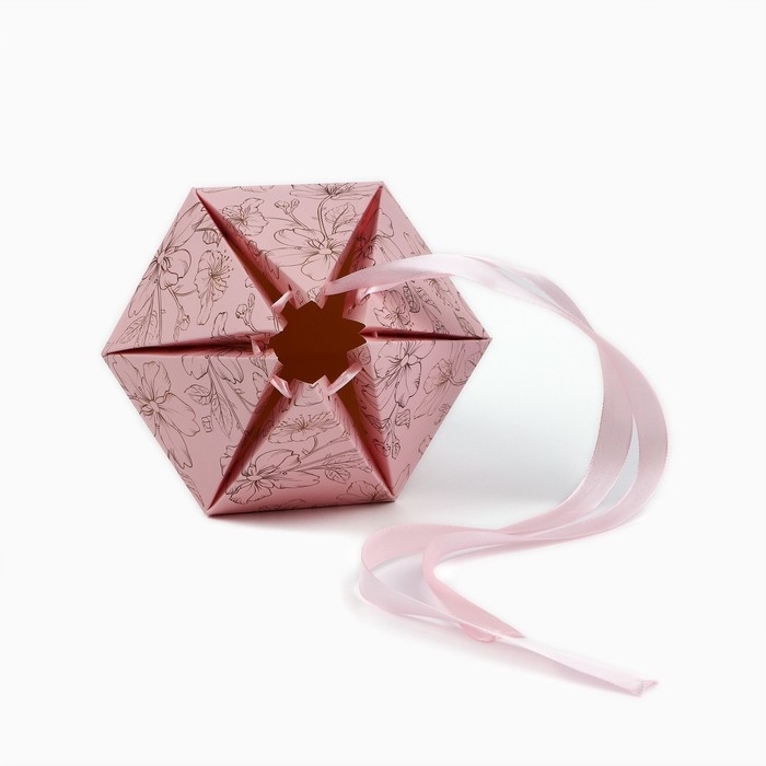 Переноска - шестиугольник для цветов «Цветочная композиция», розовая, 15 х 35 х 15 см Переноска - шестиугольник для цветов «Цветочная композиция», розовая, 15 х 35 х 15 см