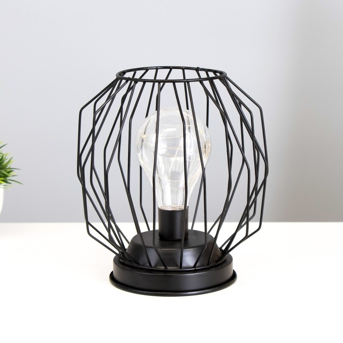 Ночник Ночник "Гараж" черный от батареек 3xААА 19х16х16 см RISALUX