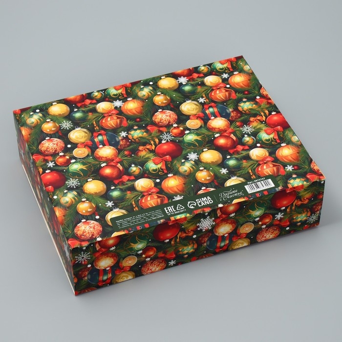 Коробка подарочная новогодняя складная «Новогодние игрушки», 31 х 24.5 х 8 см, Новый год Коробка подарочная новогодняя складная «Новогодние игрушки», 31 х 24.5 х 8 см, Новый год