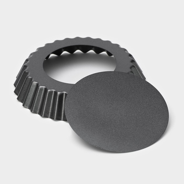 Форма для выпечки Доляна «Жаклин», d=11 см, со съёмным дном, антипригарное покрытие, цвет чёрный Форма для выпечки Доляна «Жаклин», d=11 см, со съёмным дном, антипригарное покрытие, цвет чёрный