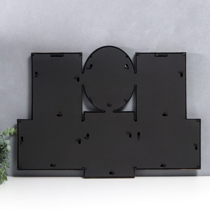 Фоторамка на 6 фото 13х18 см  Фоторамка на 6 фото 13х18 см "С узорами" тёмное золото 37,5х59 см