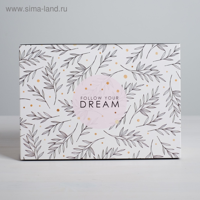 Коробка подарочная складная, упаковка, «Follow your dream», 25 х 18 х 10 см Коробка подарочная складная, упаковка, «Follow your dream», 25 х 18 х 10 см