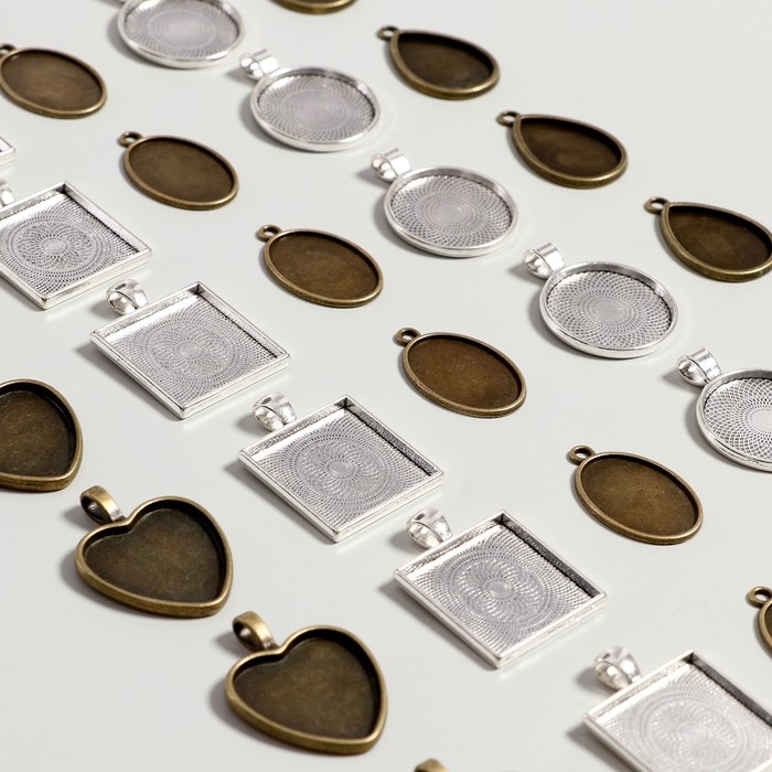 Набор для создания украшений из эпоксидеой смолы, форма, кулоны 5 видов по 5 штук Набор для создания украшений из эпоксидеой смолы, форма, кулоны 5 видов по 5 штук