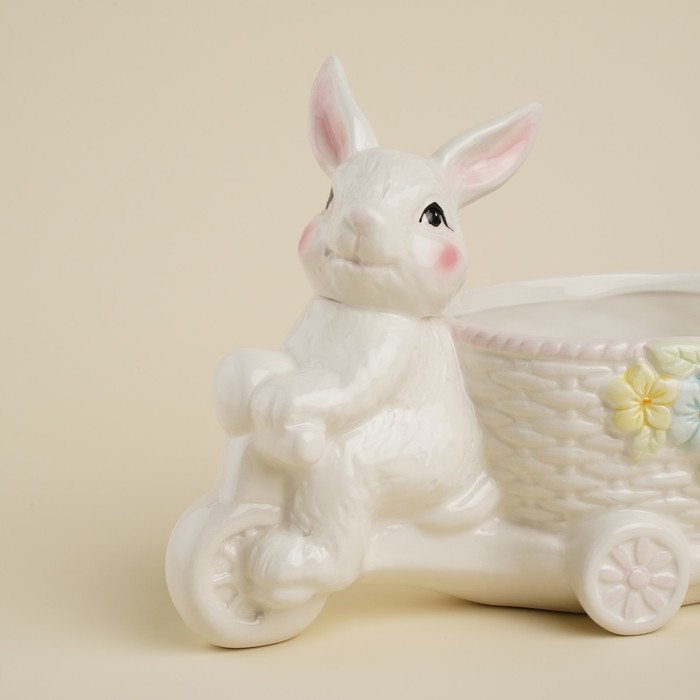 Конфетница керамическая SL Home «Лесные кролики», 21,5×10,5×15,5 см, цвет белый Конфетница керамическая SL Home «Лесные кролики», 21,5×10,5×15,5 см, цвет белый