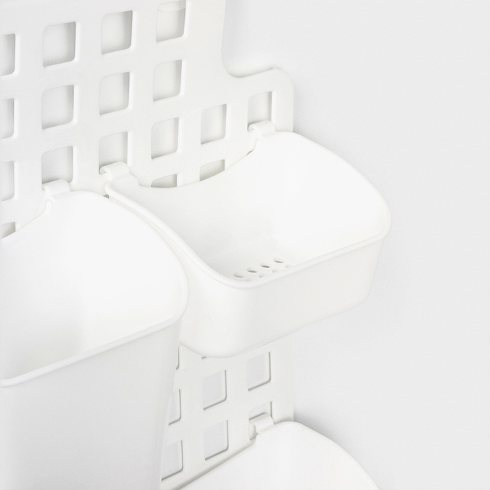 Корзина для хранения подвесная с контейнерами, 29×9,5×38 см, цвет белый