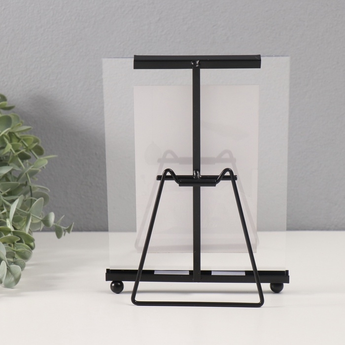 Фоторамка металл на 1 фото 10х15 см "Лаконичность" черный 1х15,2х21 см