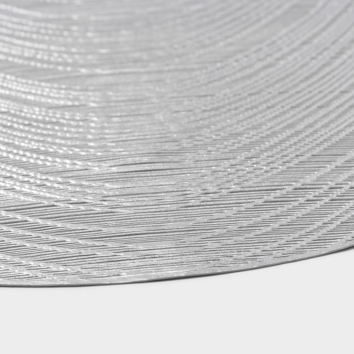 Салфетки сервировочные на стол Доляна «Волна», d=38 см, 4 шт, цвет серебро