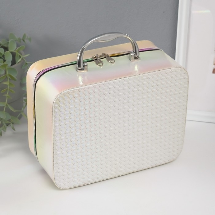 Шкатулка кожзам с зеркалом Шкатулка кожзам с зеркалом "Плетение" бежевая н-р 3 шт 19,4х12,5х8 22х16х9 11,5х24,5х18,5 см