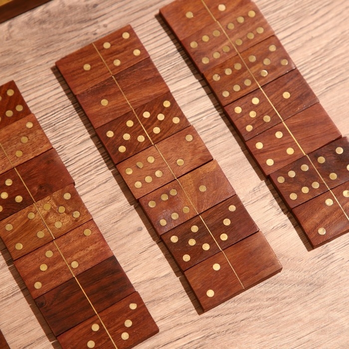 Игра настольная Игра настольная "Домино" в шкатулке 20х7,5х5 см, дерево шишам