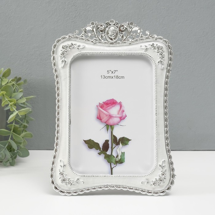 Фоторамка 13х18 см Фоторамка 13х18 см "Овал с розами" перламутр 24х17х1 см
