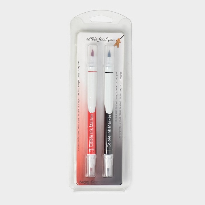 Набор маркеров для украшения десертов KONFINETTA, 2 шт, 16,5 см, чёрный, красный Набор маркеров для украшения десертов KONFINETTA, 2 шт, 16,5 см, чёрный, красный