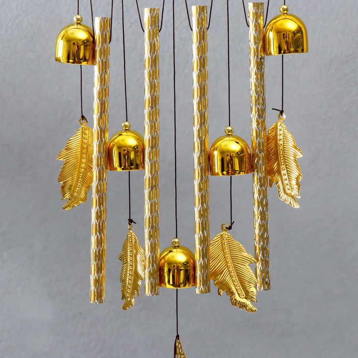 Музыка ветра металл Музыка ветра металл "Листья и бабочки" 5 колокольчиков 65х17 см