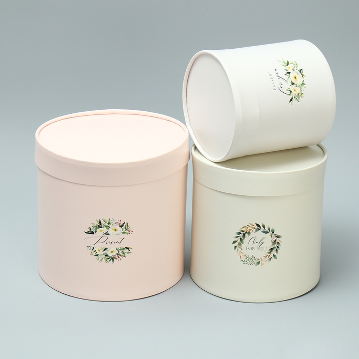 Набор шляпных коробок 3 в 1, упаковка подарочная, «Эко», 13 х 13 - 18 х 18 см Набор шляпных коробок 3 в 1, упаковка подарочная, «Эко», 13 х 13 - 18 х 18 см