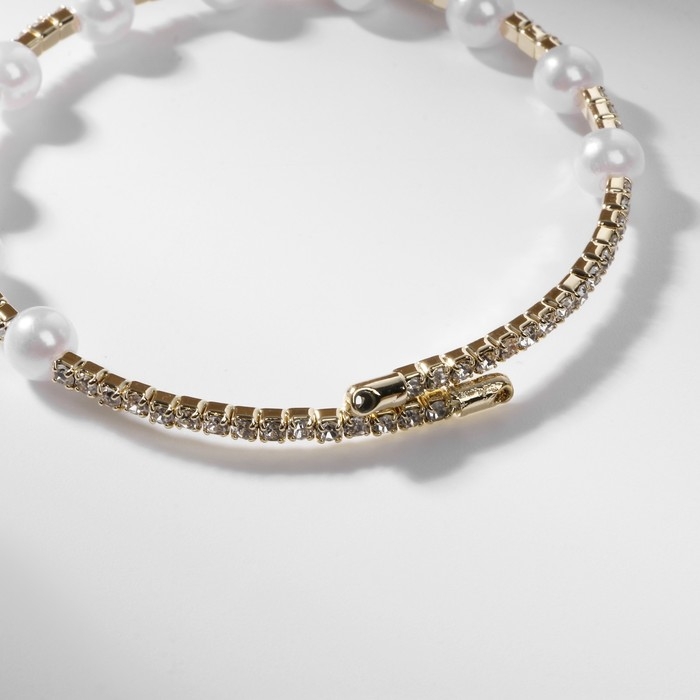 Браслет жемчуг «Ноэль» шар №4, цвет белый в золоте, d=6 см Браслет жемчуг «Ноэль» шар №4, цвет белый в золоте, d=6 см