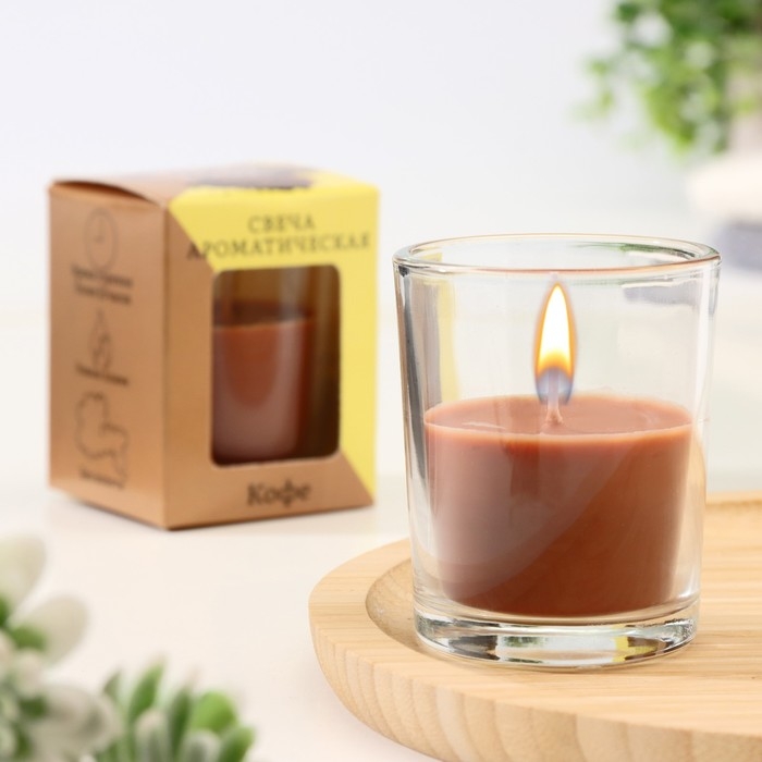 Свеча  ароматическая в стекле 5х6см, Кофе Свеча  ароматическая в стекле 5х6см, Кофе