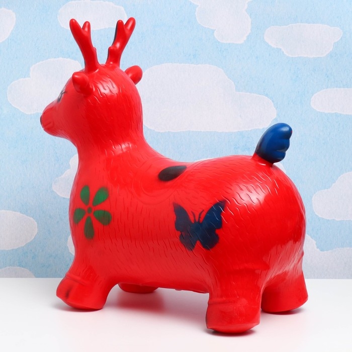 Игрушка - прыгун детская Игрушка - прыгун детская "Олень" резиновая надувная, 50х27см, красный