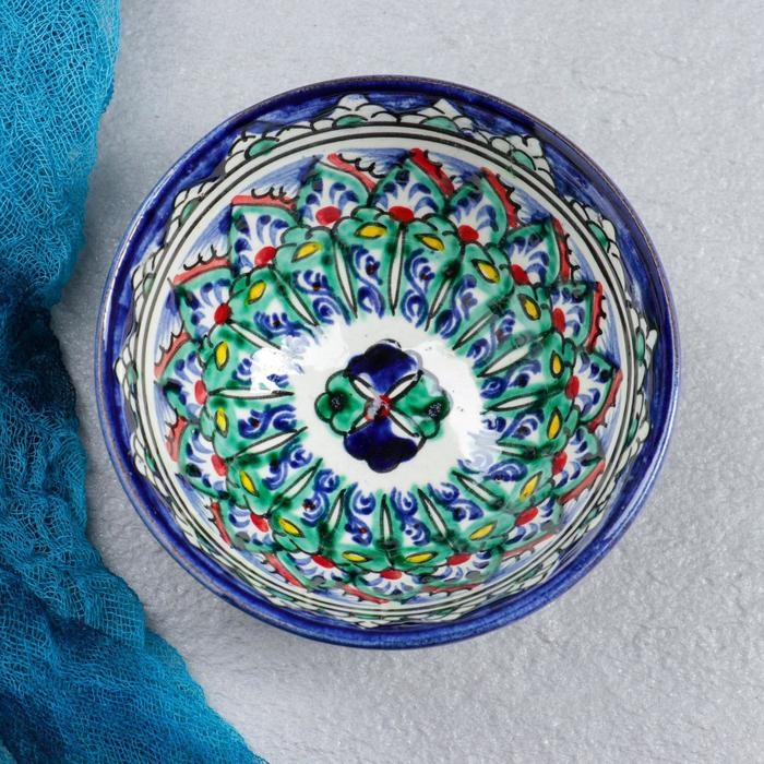 Пиала Риштанская Керамика  Пиала Риштанская Керамика "Узоры", 11 см, большая, микс