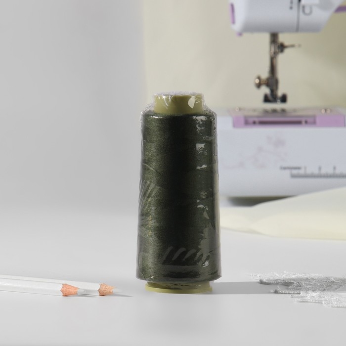 Нитки 40/2, 1500 м, цвет хаки Нитки 40/2, 1500 м, цвет хаки