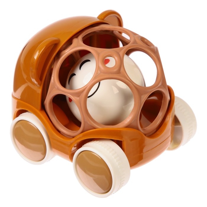 Машинка - погремушка «Мишка», с эластичными элементами, Крошка Я Машинка - погремушка «Мишка», с эластичными элементами, Крошка Я