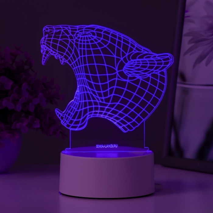 Светильник  Светильник "Львица" LED RGB от сети 13,7х9,5х12,8 см RISALUX