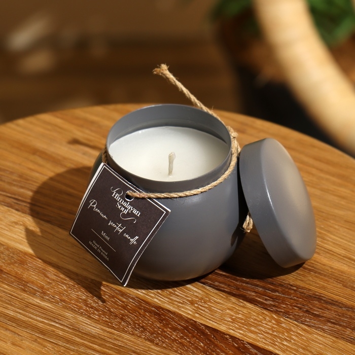 Свеча ароматическая в баночке 150 гр, парафин, mint Свеча ароматическая в баночке 150 гр, парафин, mint