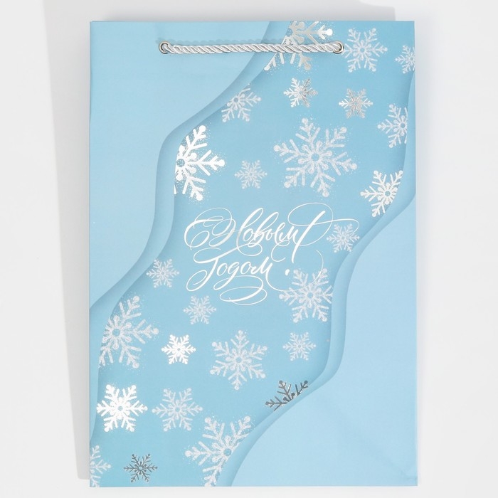 Пакет подарочный новогодний ламинированный «Лёд», 21 х 30 х 15 см, Новый год Пакет подарочный новогодний ламинированный «Лёд», 21 х 30 х 15 см, Новый год