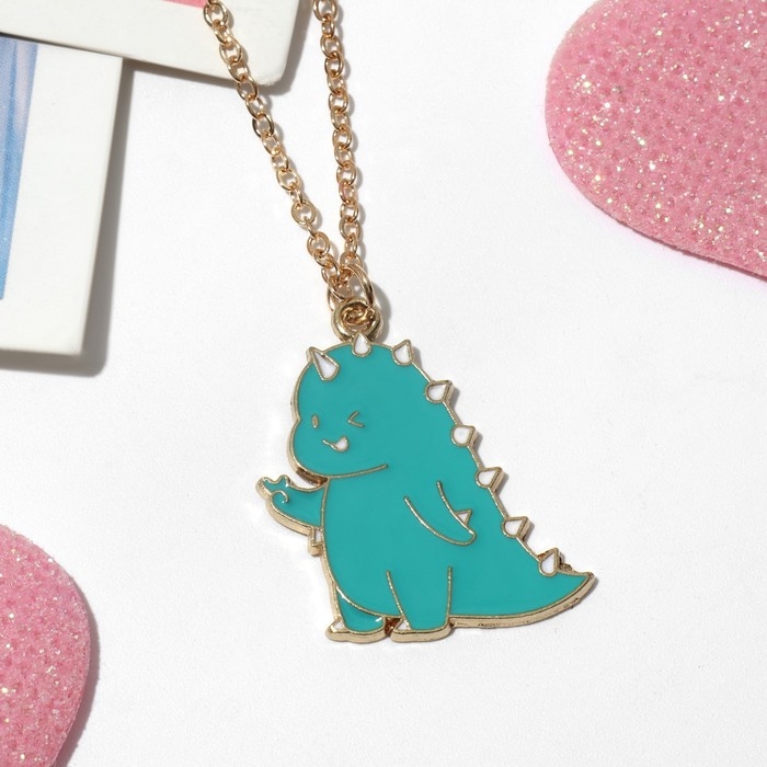 Кулон детский «Выбражулька» дракончик, цвет зелёный в золоте, 40 см Кулон детский «Выбражулька» дракончик, цвет зелёный в золоте, 40 см