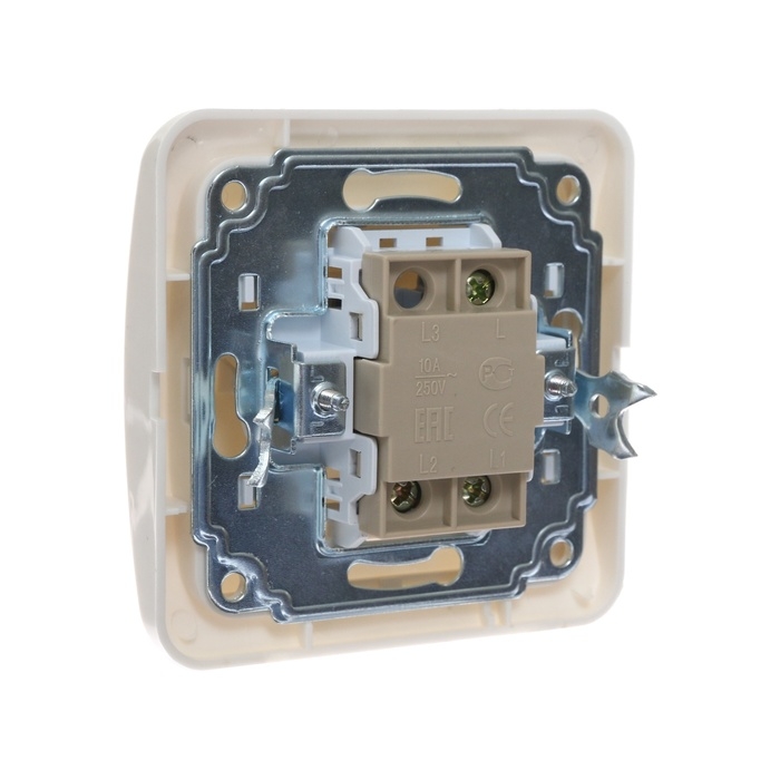 Выключатель проходной Luazon Lighting "Орион", 10 А, 1 клавиша, скрытый, белый