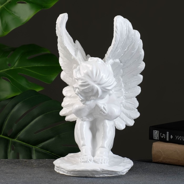Фигура  Фигура "Ангел средний с крыльями" белый, 18х28х20см