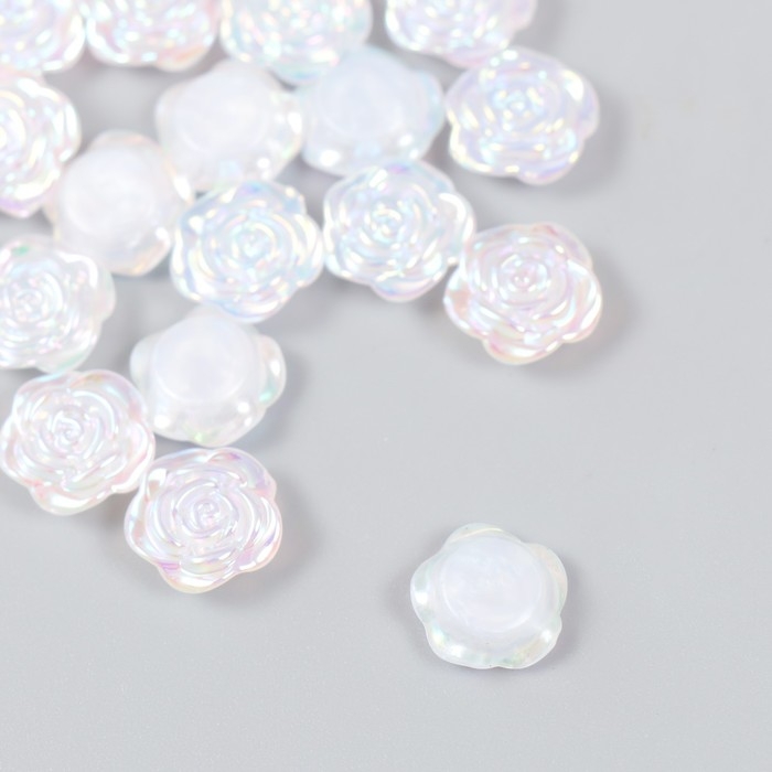 Декор для творчества пластик Декор для творчества пластик "Розочки" перламутровый набор 20 шт 0,5х1,2х1,2 см