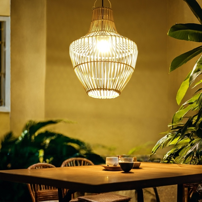 Светильник потолочный из ротанга Светильник потолочный из ротанга "Рико" 1х120Вт, Е27, 30х30х40 см