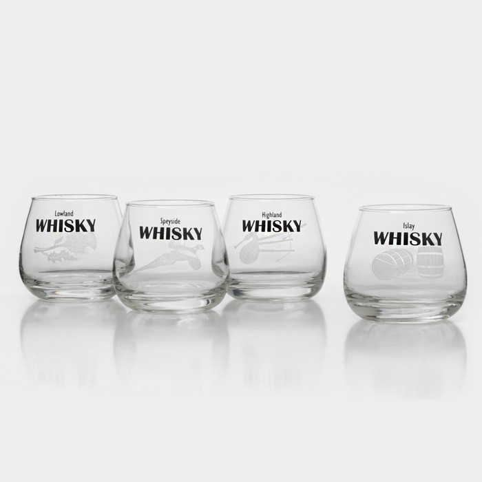 Стакан стеклянный «Регионы Шотландии», 300 мл, 4 шт Стакан стеклянный «Регионы Шотландии», 300 мл, 4 шт