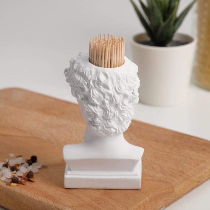 Подставка для зубочисток «Давид», белая, 5х5х9 см Подставка для зубочисток «Давид», белая, 5х5х9 см