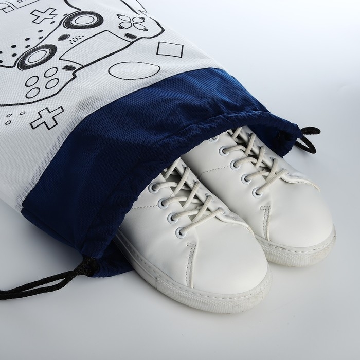 Мешок для обуви под раскраску «Гейм» 34х40 см, спанбонд Мешок для обуви под раскраску «Гейм» 34х40 см, спанбонд